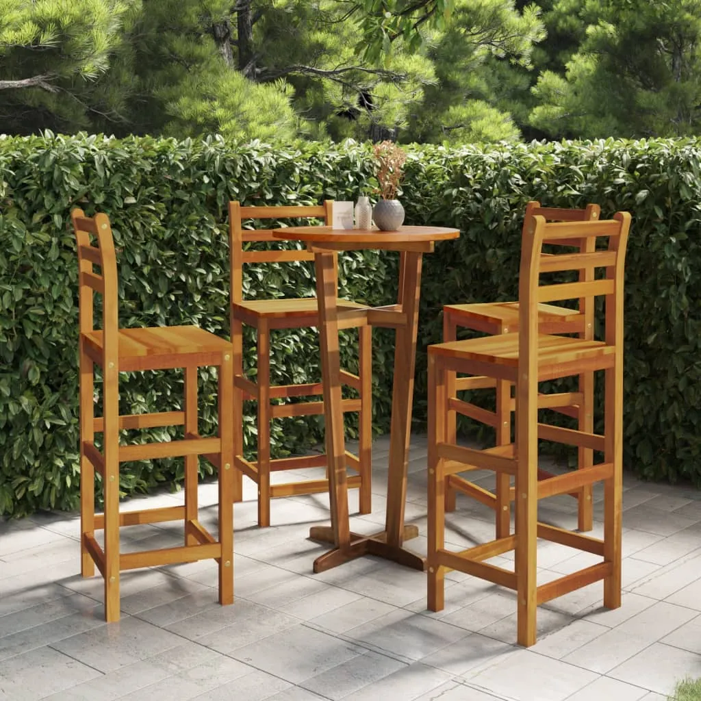 vidaXL Set da Bar per Giardino 5 pz in Legno Massello di Acacia