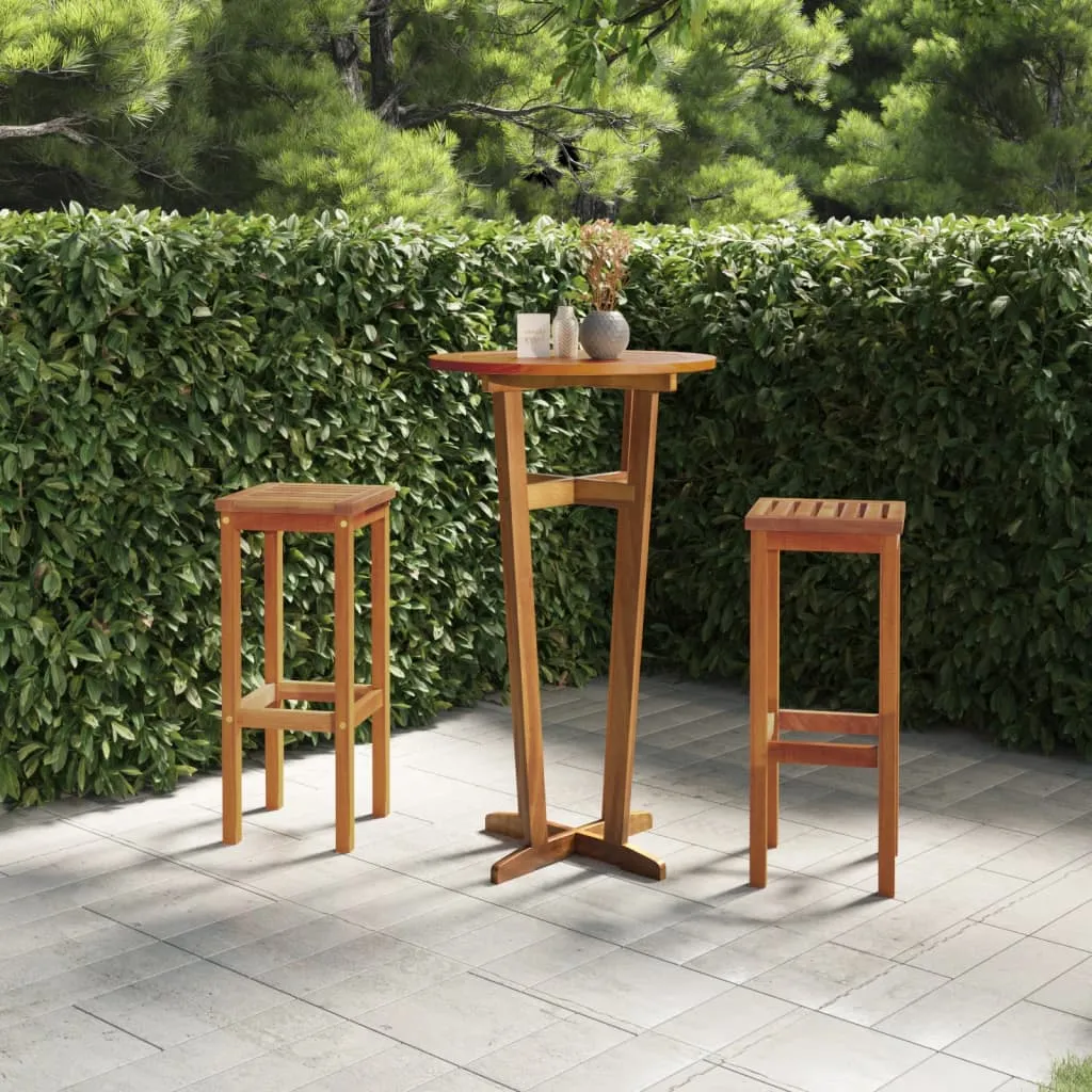 vidaXL Set da Bar per Giardino 3 pz in Legno Massello di Acacia