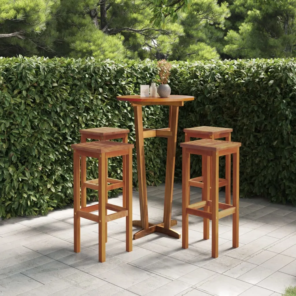 vidaXL Set da Bar per Giardino 5 pz in Legno Massello di Acacia