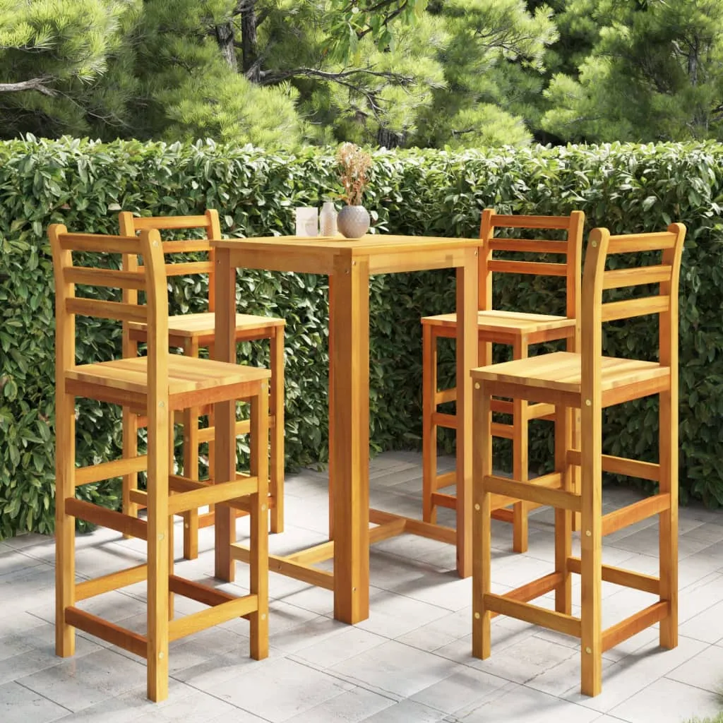 vidaXL Set da Bar per Giardino 5 pz Legno Massello di Acacia