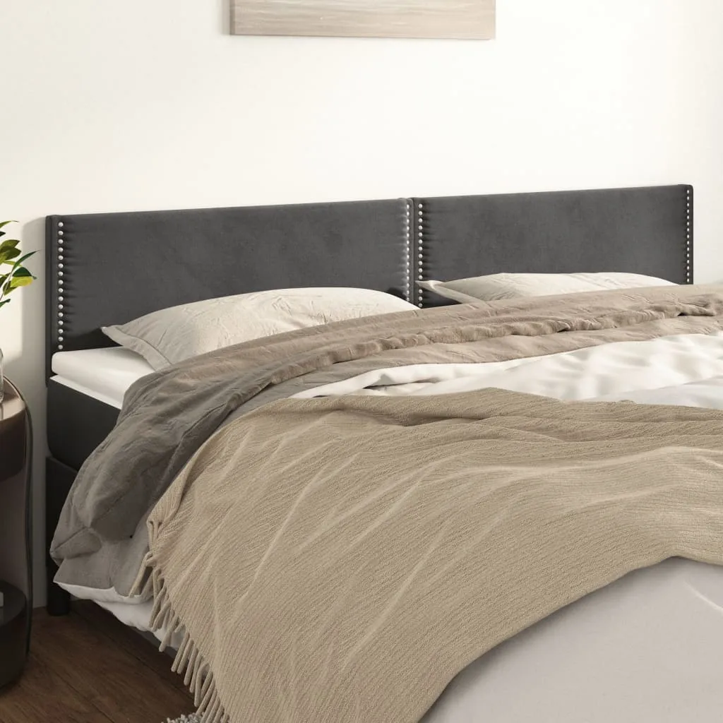 vidaXL Testiere 2 pz Grigio Scuro 100x5x78/88 cm in Velluto