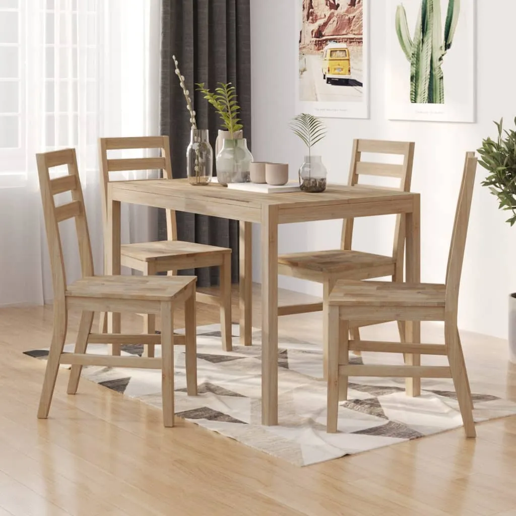 vidaXL Set da Pranzo 5 pz in Legno Massello di Acacia