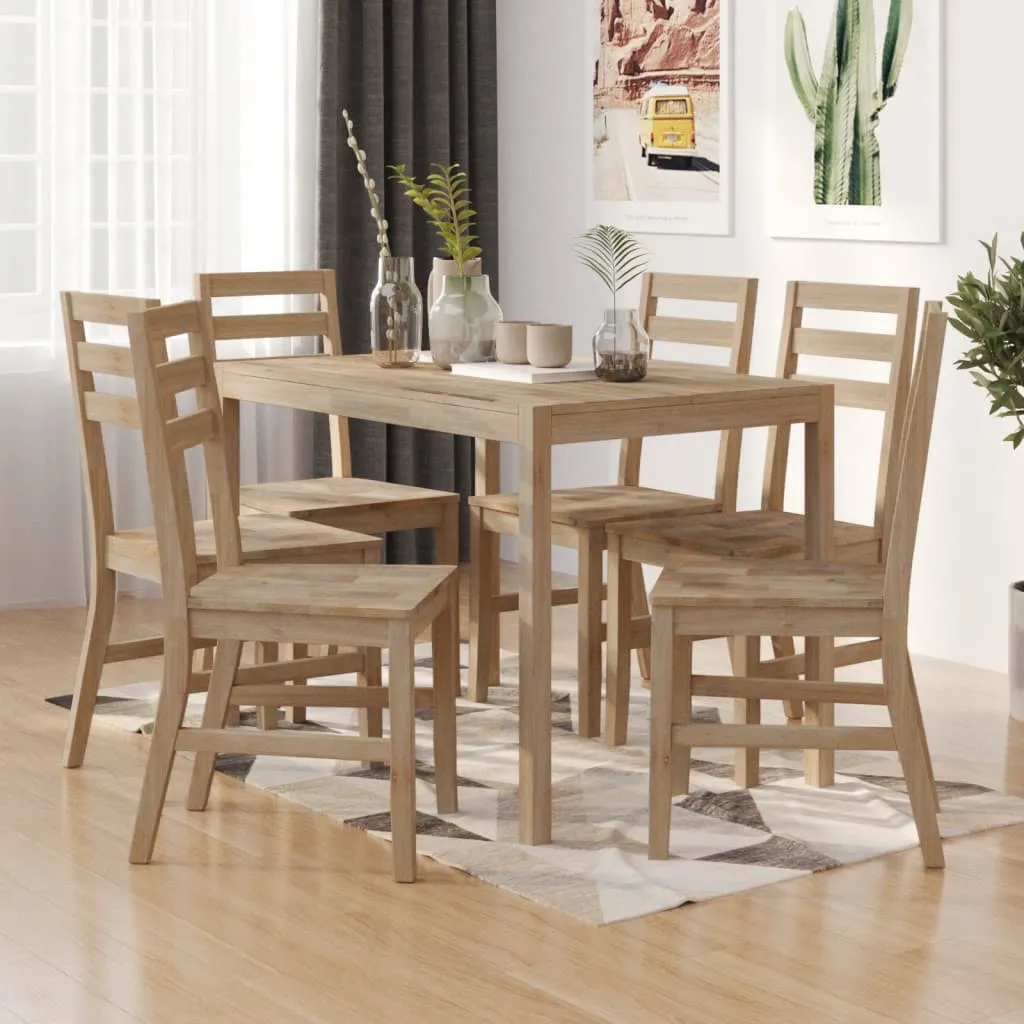 vidaXL Set da Pranzo 7 pz in Legno Massello di Acacia