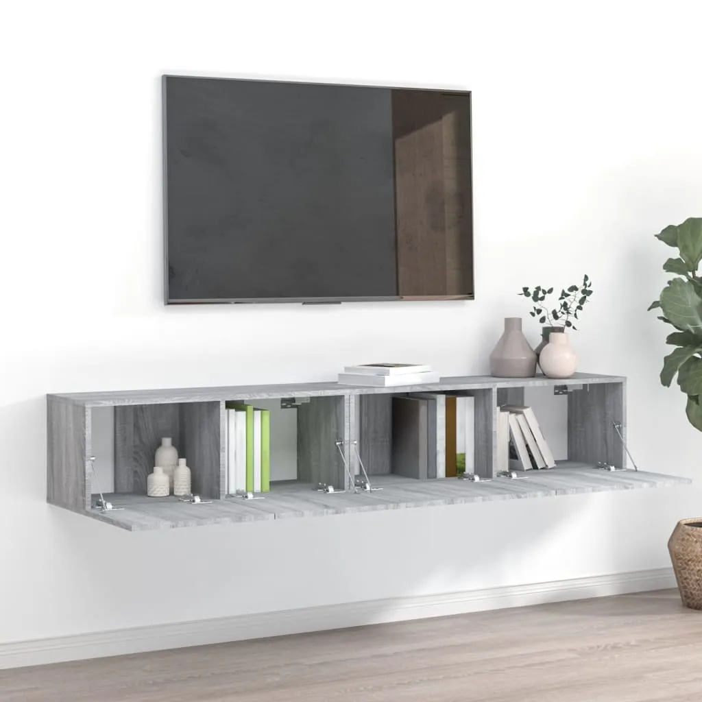 vidaXL Set Mobili Porta TV 2 pz Grigio Sonoma in Legno Multistrato