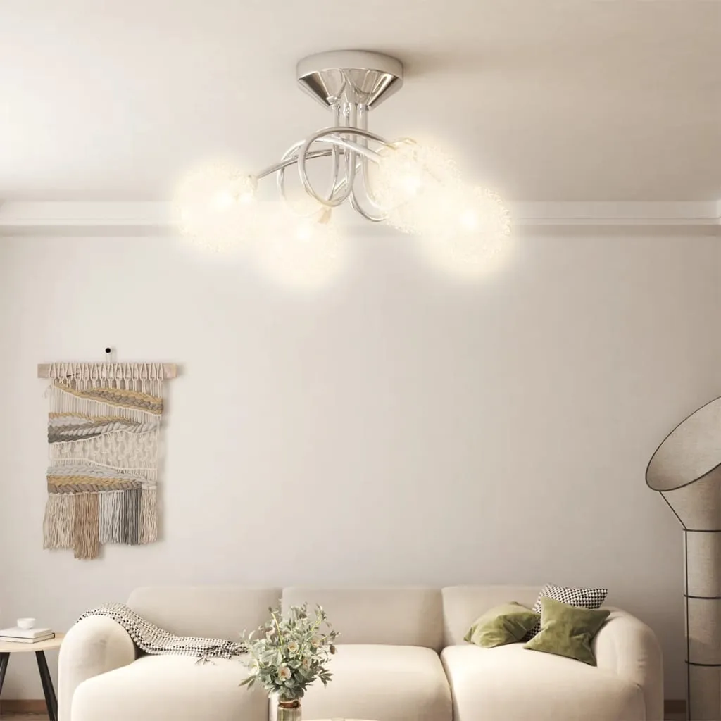 vidaXL Lampada da Soffitto con Paralumi in Rete per 4 Luci LED G9