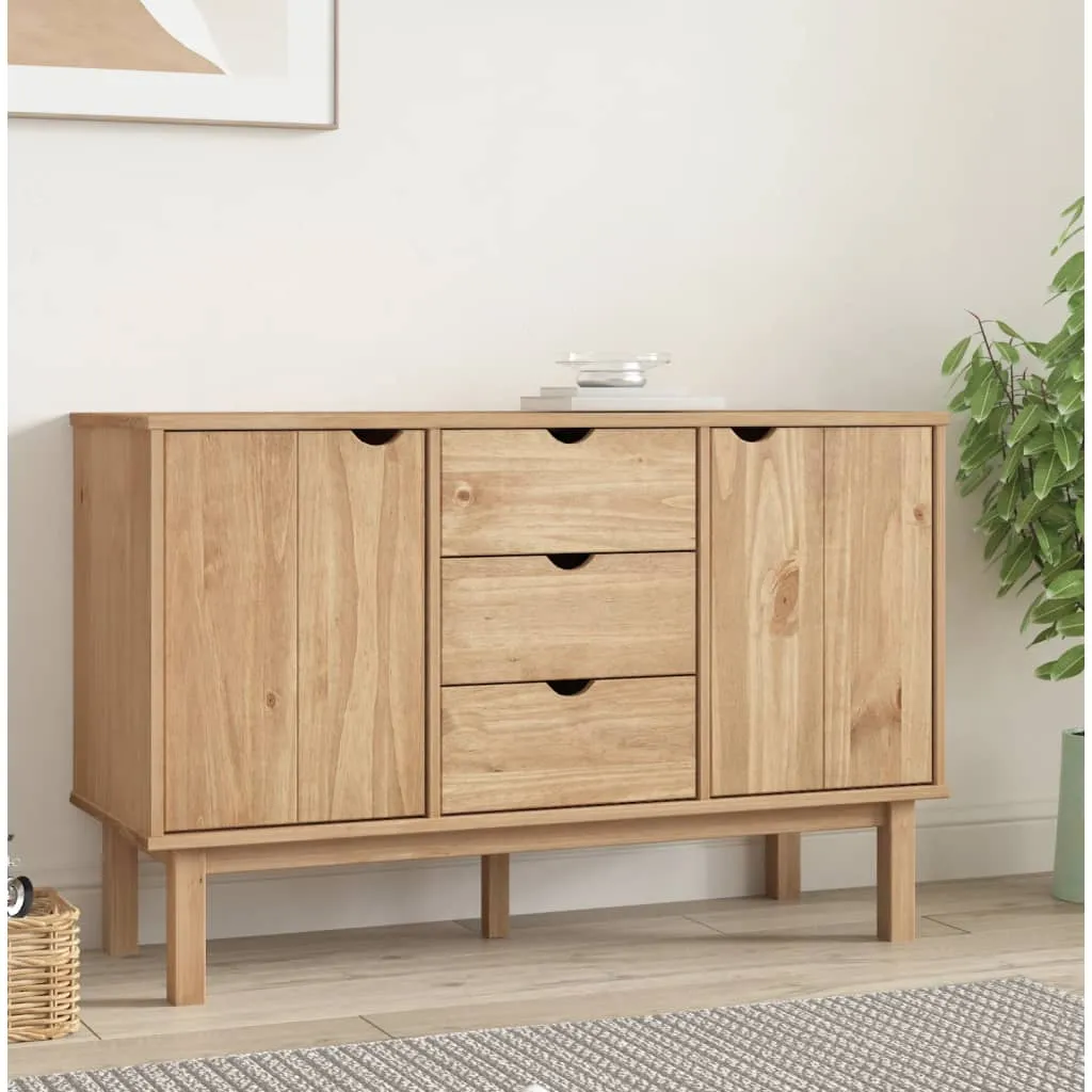 vidaXL Credenza OTTA 113,5x43x73 cm in Legno Massello di Pino