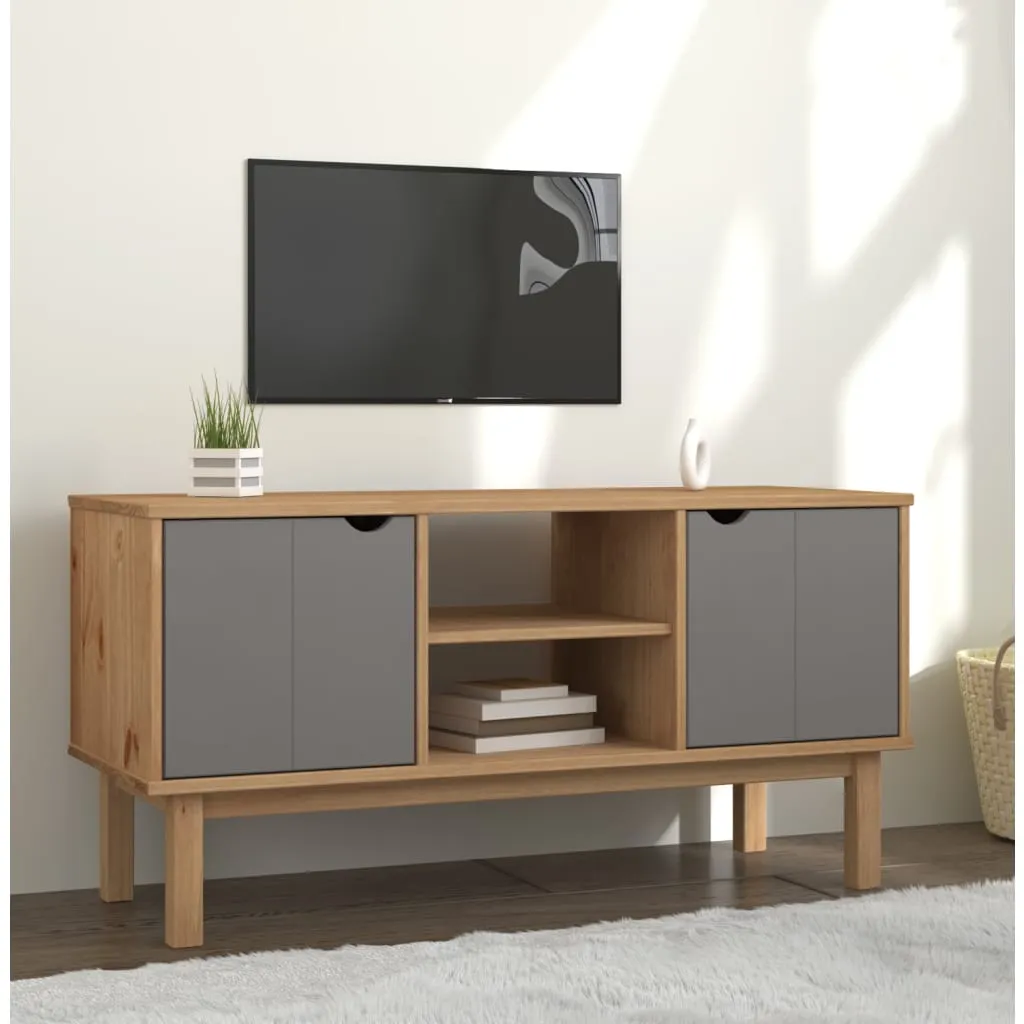 vidaXL Mobile TV OTTA Marrone e Grigio 113,5x43x57 cm in Legno di Pino