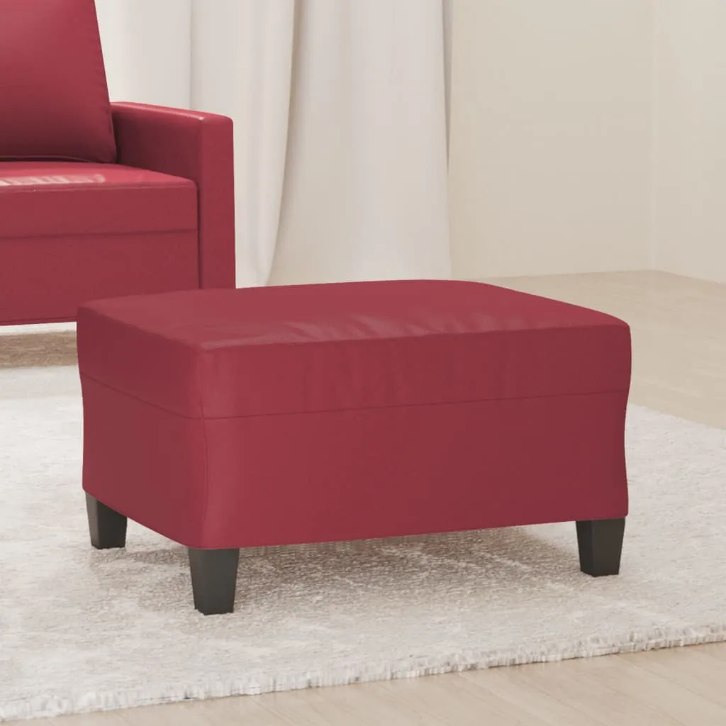 vidaXL Poggiapiedi Rosso Vino 70x55x41 cm in Similpelle