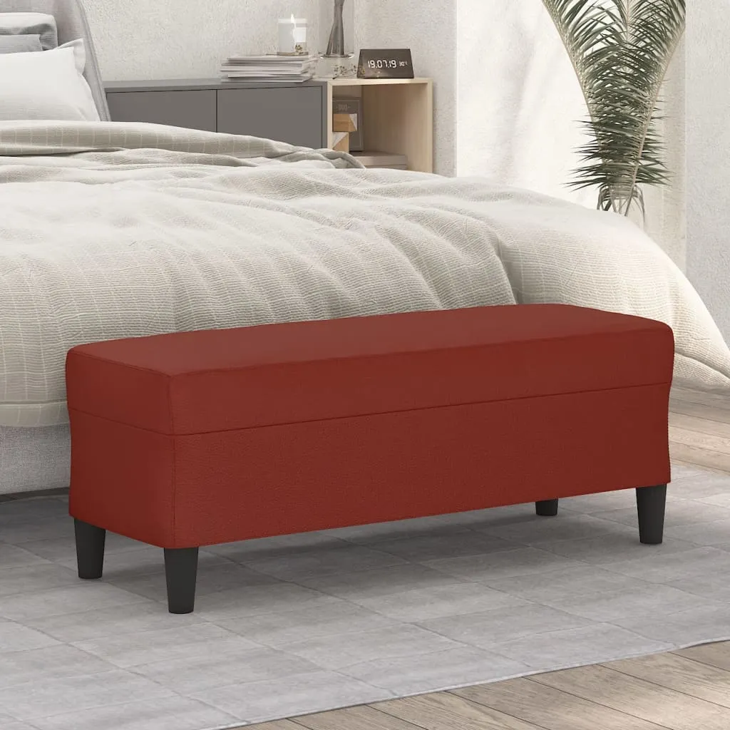 vidaXL Panca Rosso Vino 100x35x41 cm in Similpelle