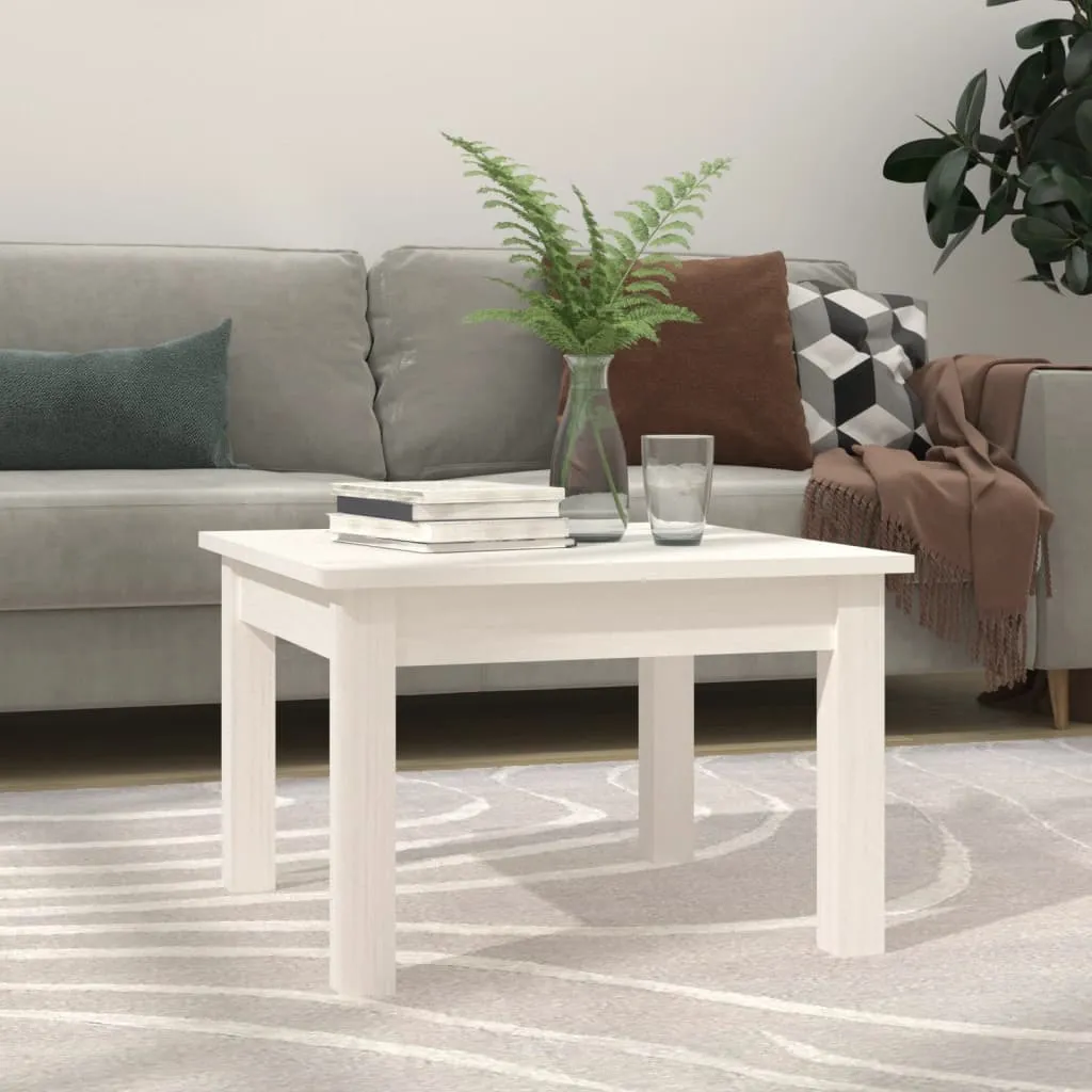 vidaXL Tavolino da Salotto Bianco 45x45x30 cm Legno Massello di Pino