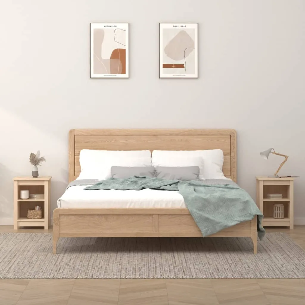 vidaXL Comodini 2 pz Grigi 40x35x55 cm in Legno Massello di Pino