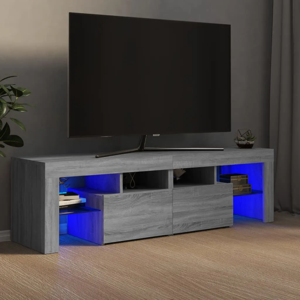 vidaXL Mobile Porta TV con Luci LED grigio sonoma 140x36,5x40 cm