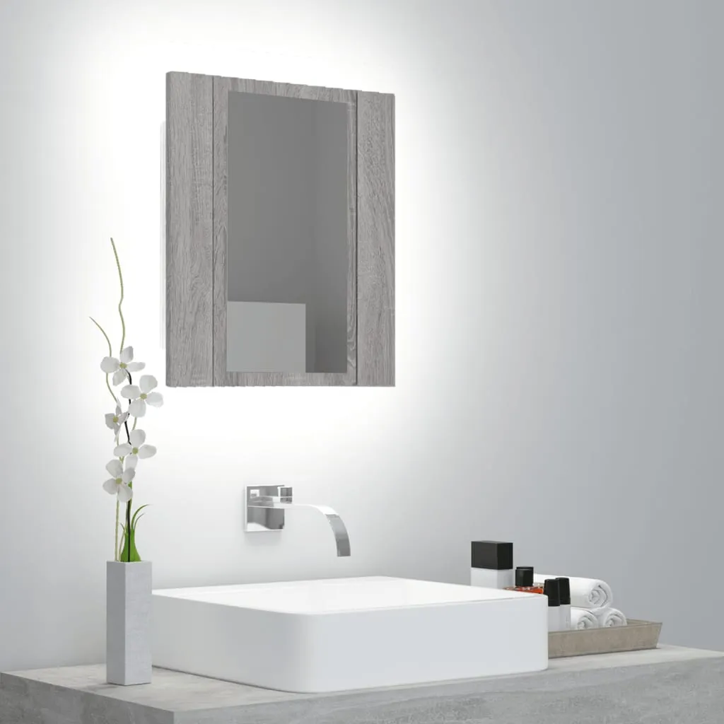 vidaXL Mobile da Bagno Grigio Sonoma 40x12x45cm in Legno Multistrato