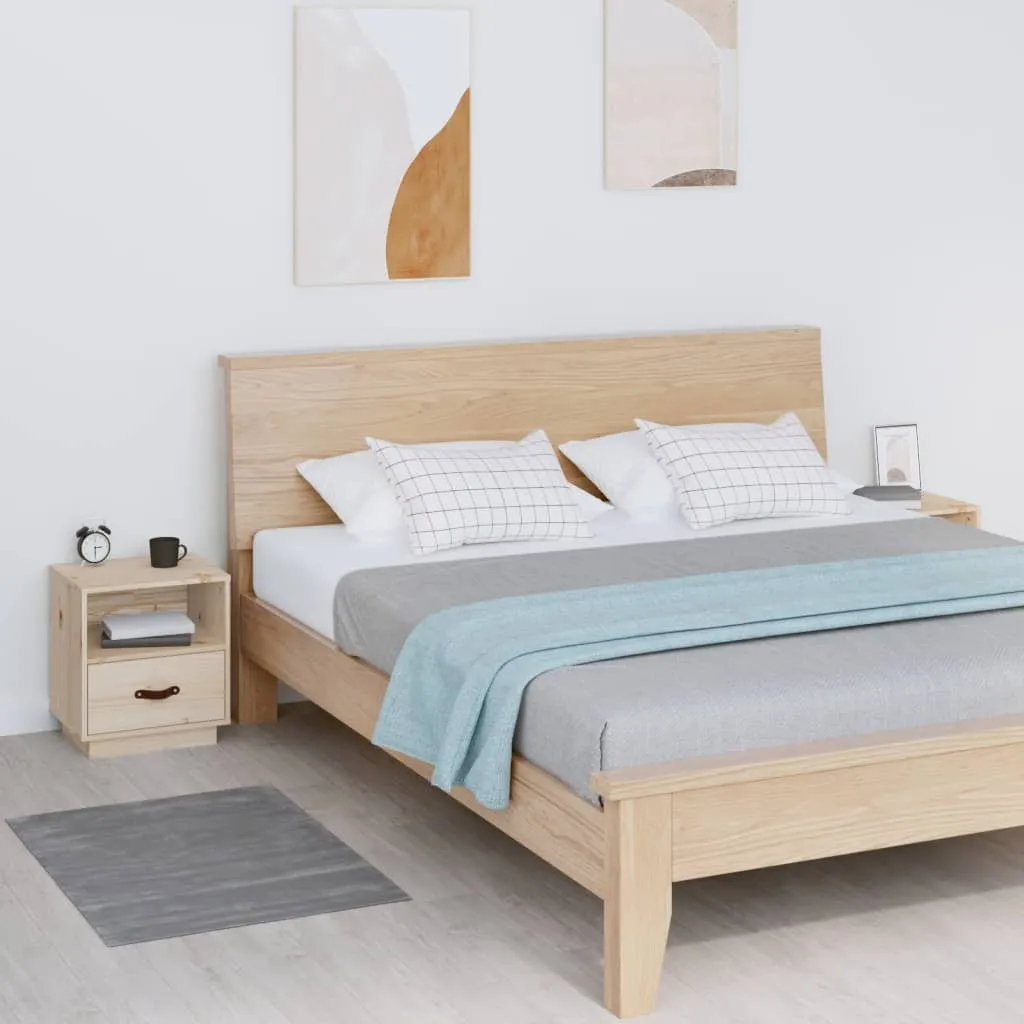 vidaXL Comodini Grigio 2 pz 40x34x45 cm in Legno Massello di Pino