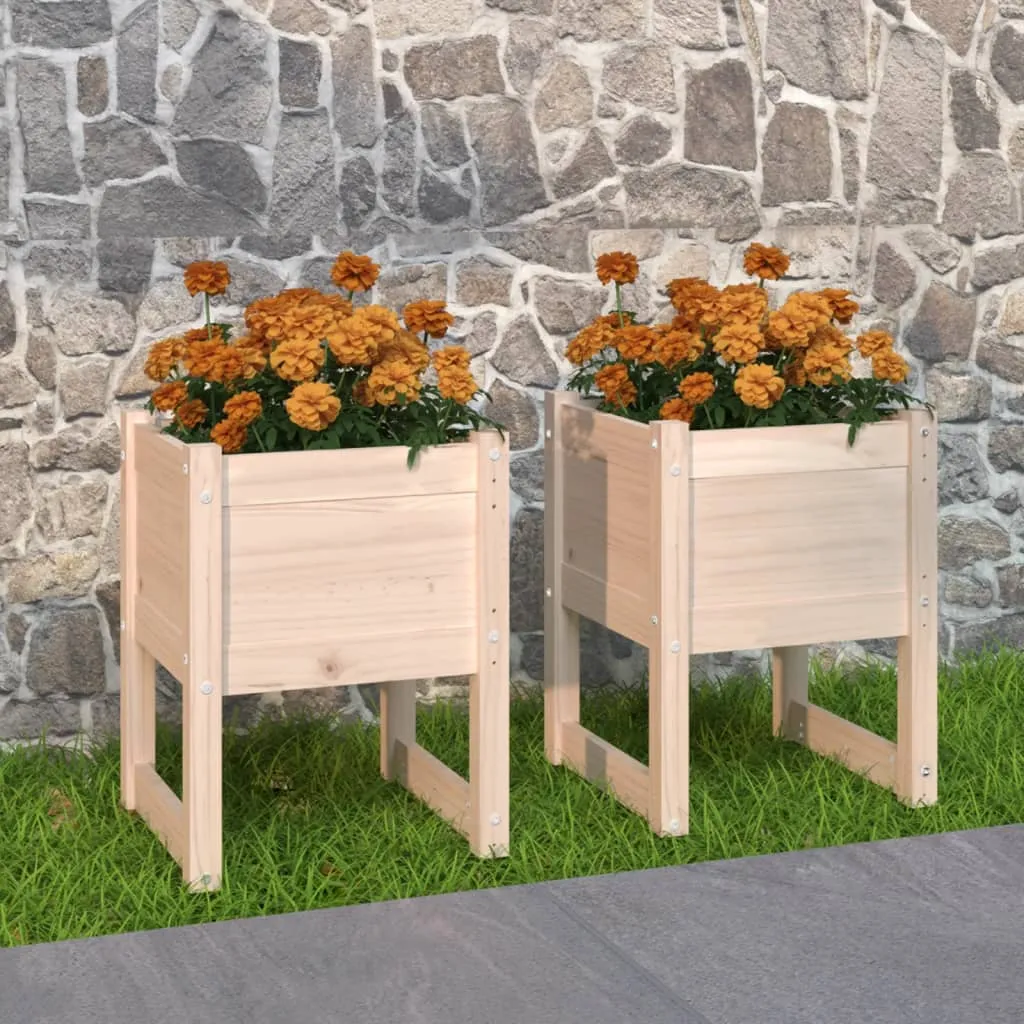 vidaXL Fioriere 2 pz 40x40x52,5 cm in Legno Massello di Pino