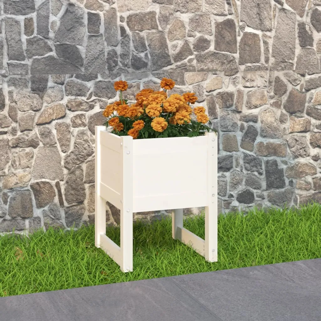 vidaXL Fioriera Bianca 40x40x52,5 cm in Legno Massello di Pino