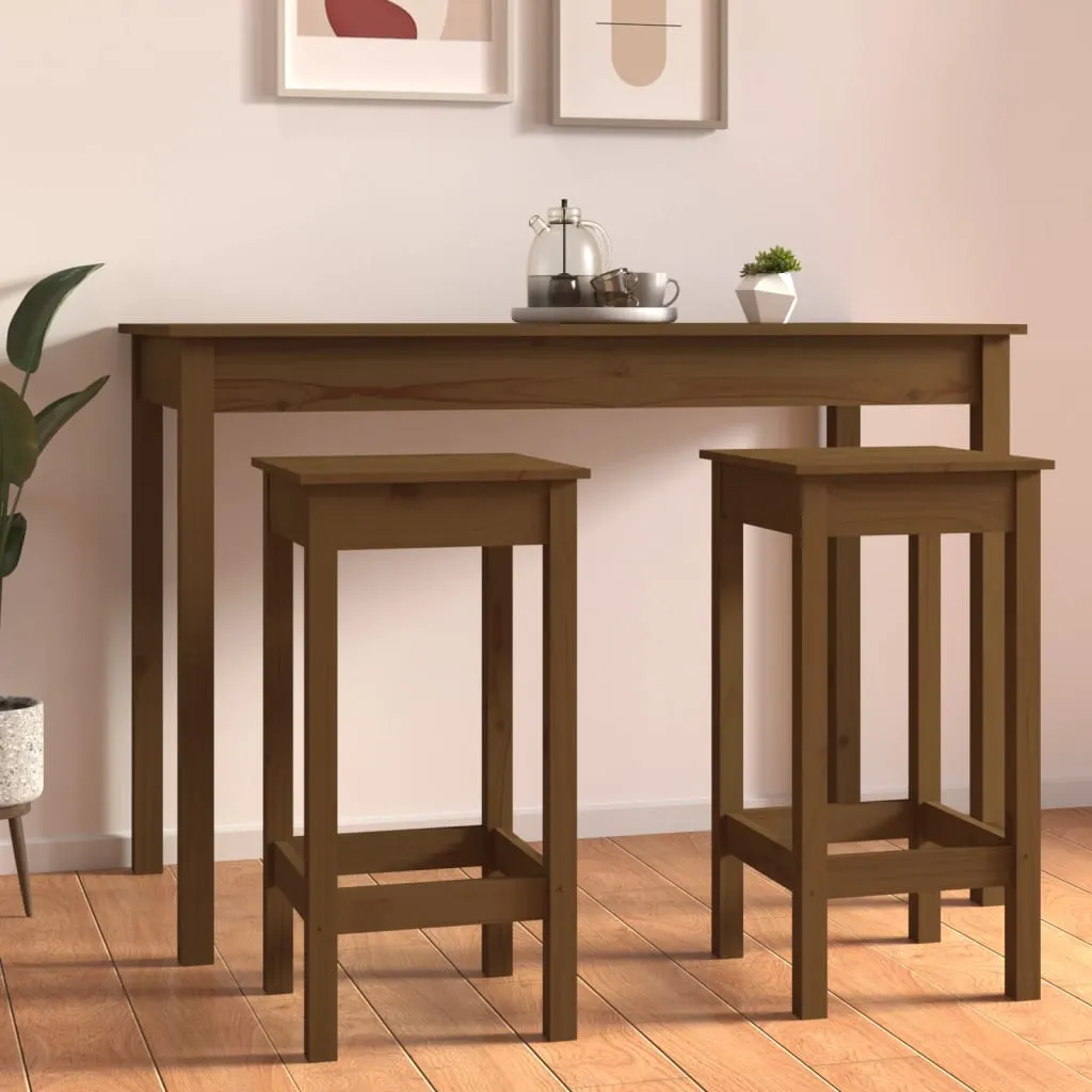 vidaXL Sgabelli da Bar 2 pz Miele 40x40x78 cm Legno Massello di Pino