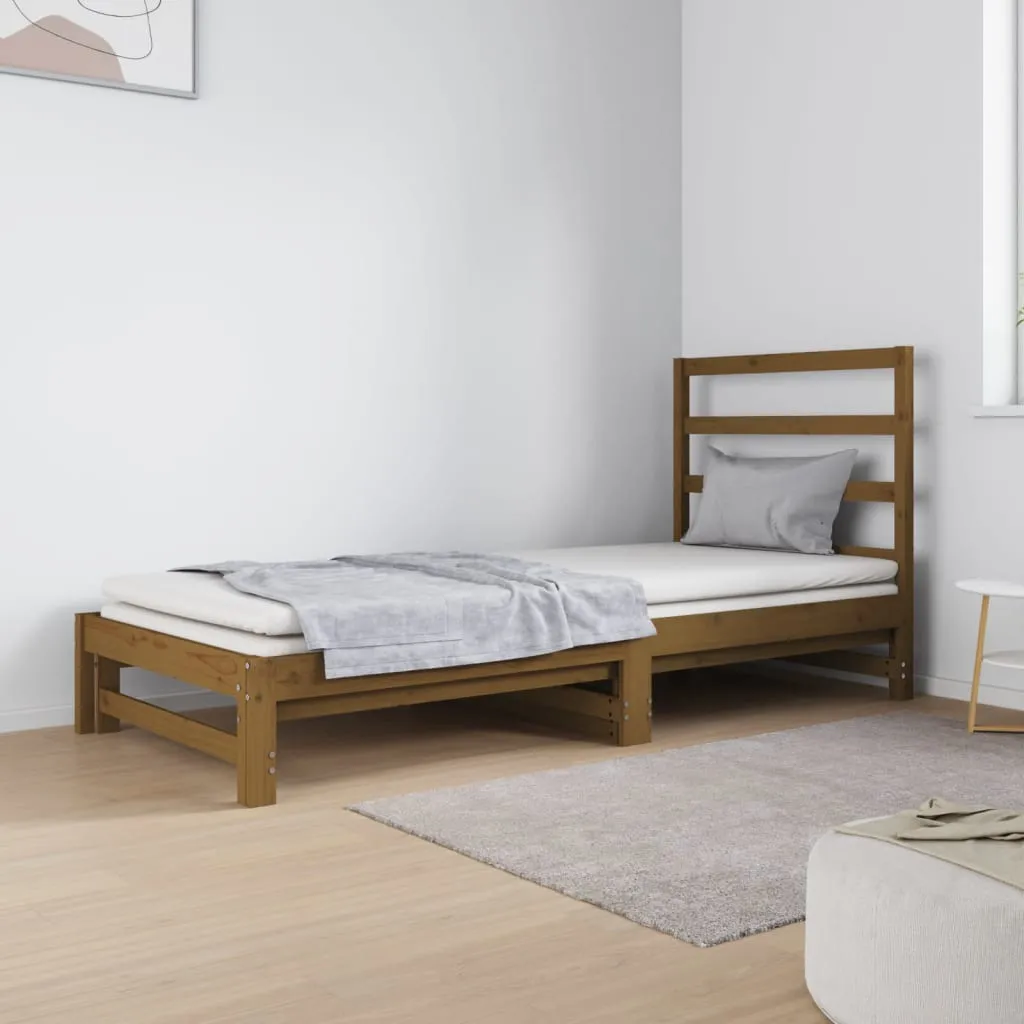 vidaXL Dormeuse Estraibile Miele 2x(90x190) cm Legno Massello di Pino