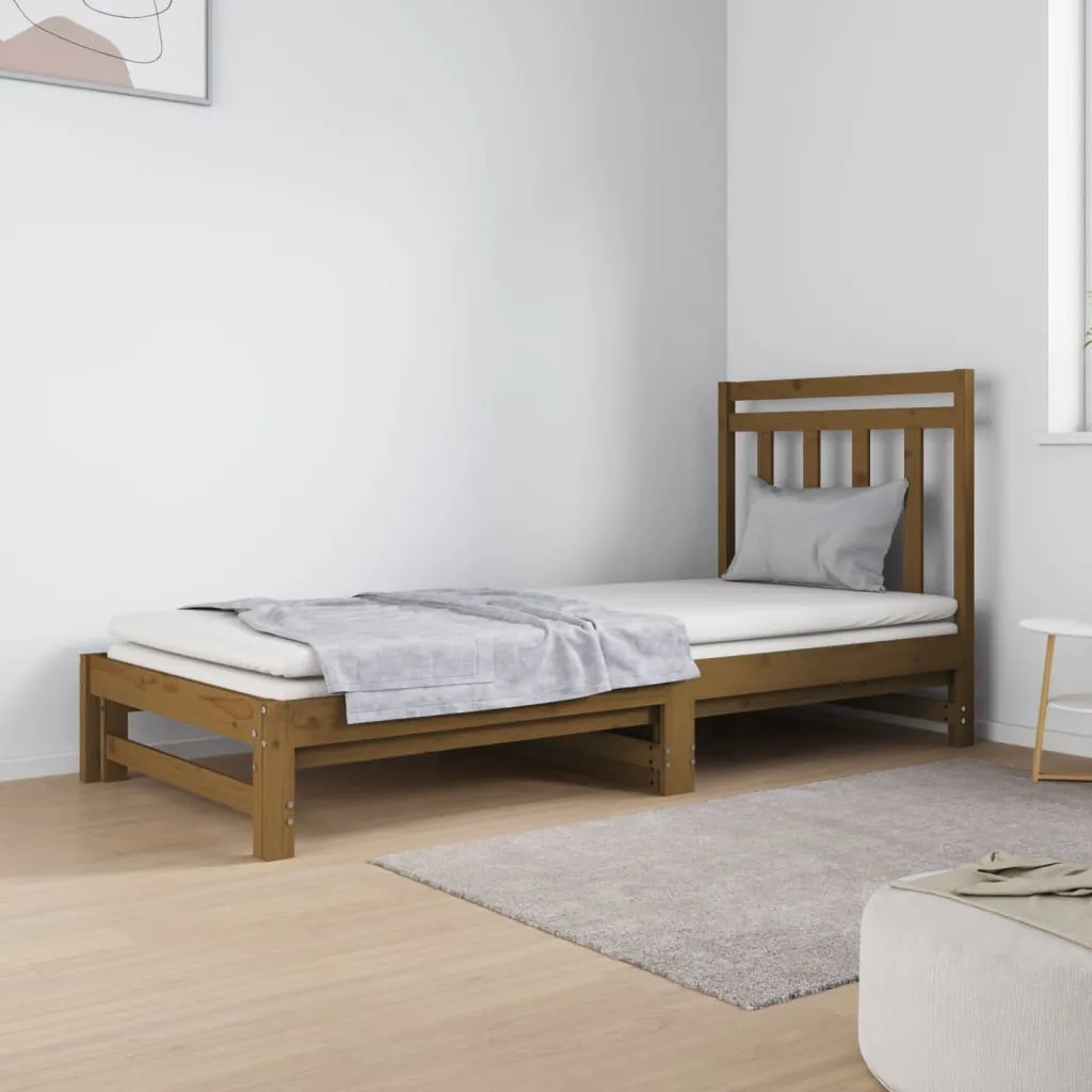 vidaXL Dormeuse Estraibile Miele 2x(90x190) cm Legno Massello di Pino