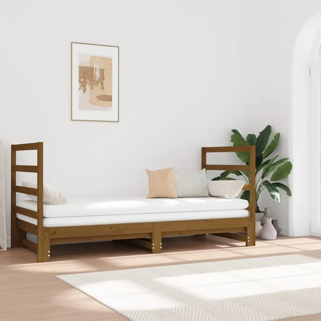 vidaXL Dormeuse Estraibile Miele 2x(90x190) cm Legno Massello di Pino