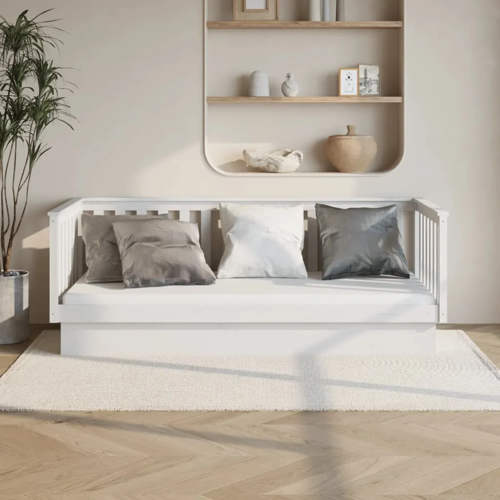 vidaXL Dormeuse Bianca 80x200 cm in Legno Massello di Pino