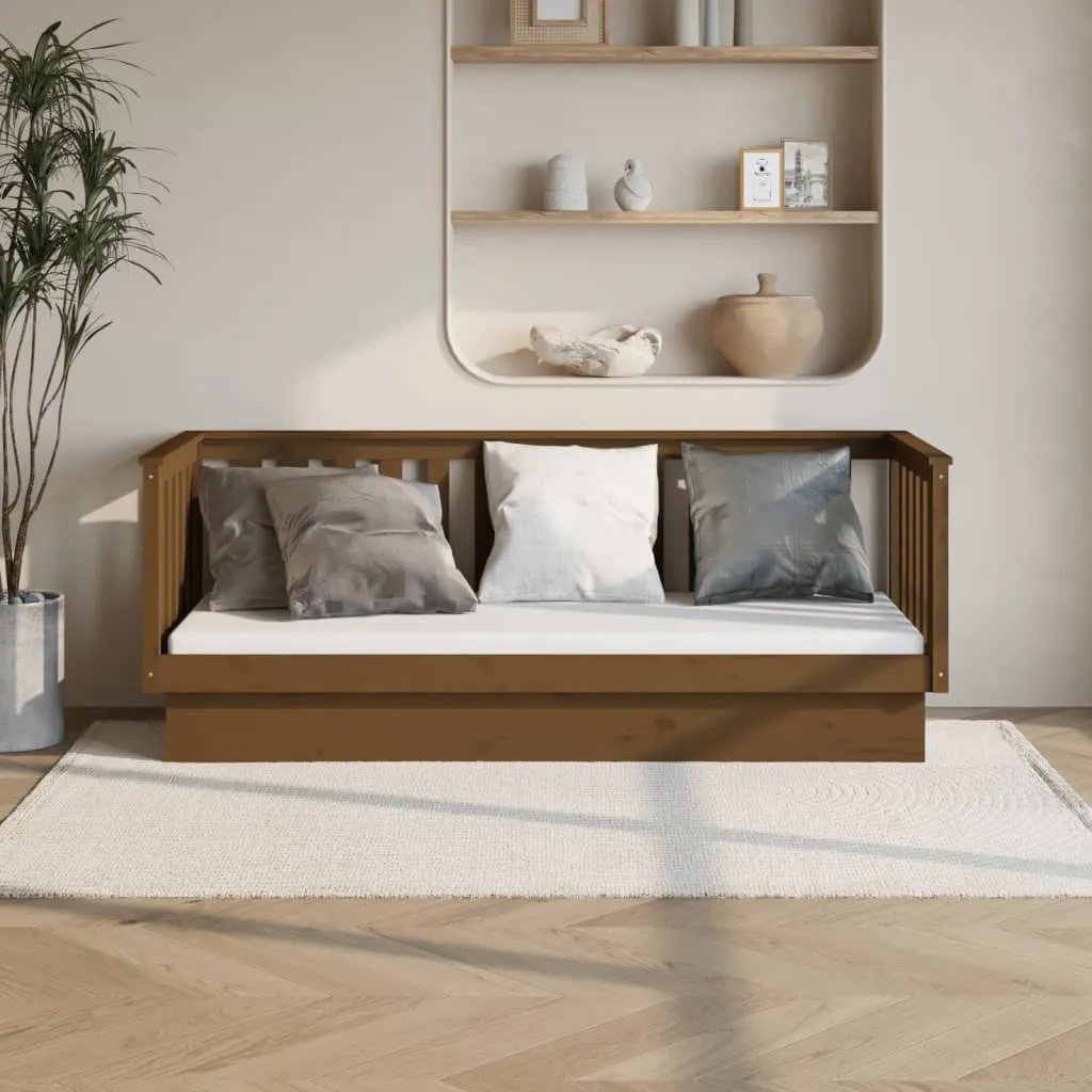 vidaXL Dormeuse Marrone Miele 75x190 cm in Legno Massello di Pino