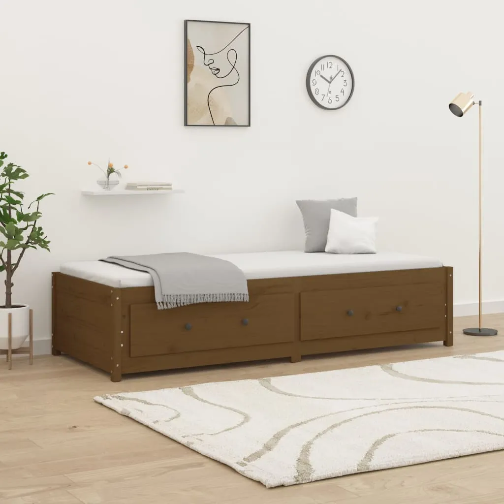 vidaXL Dormeuse Marrone Miele 90x200 cm in Legno Massello di Pino