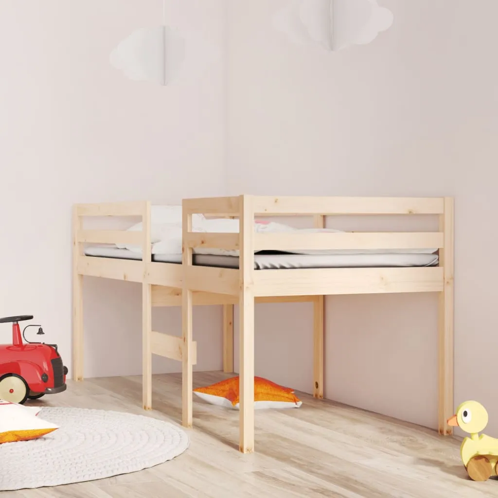 vidaXL Letto a Soppalco 90x200 cm in Legno Massello di Pino