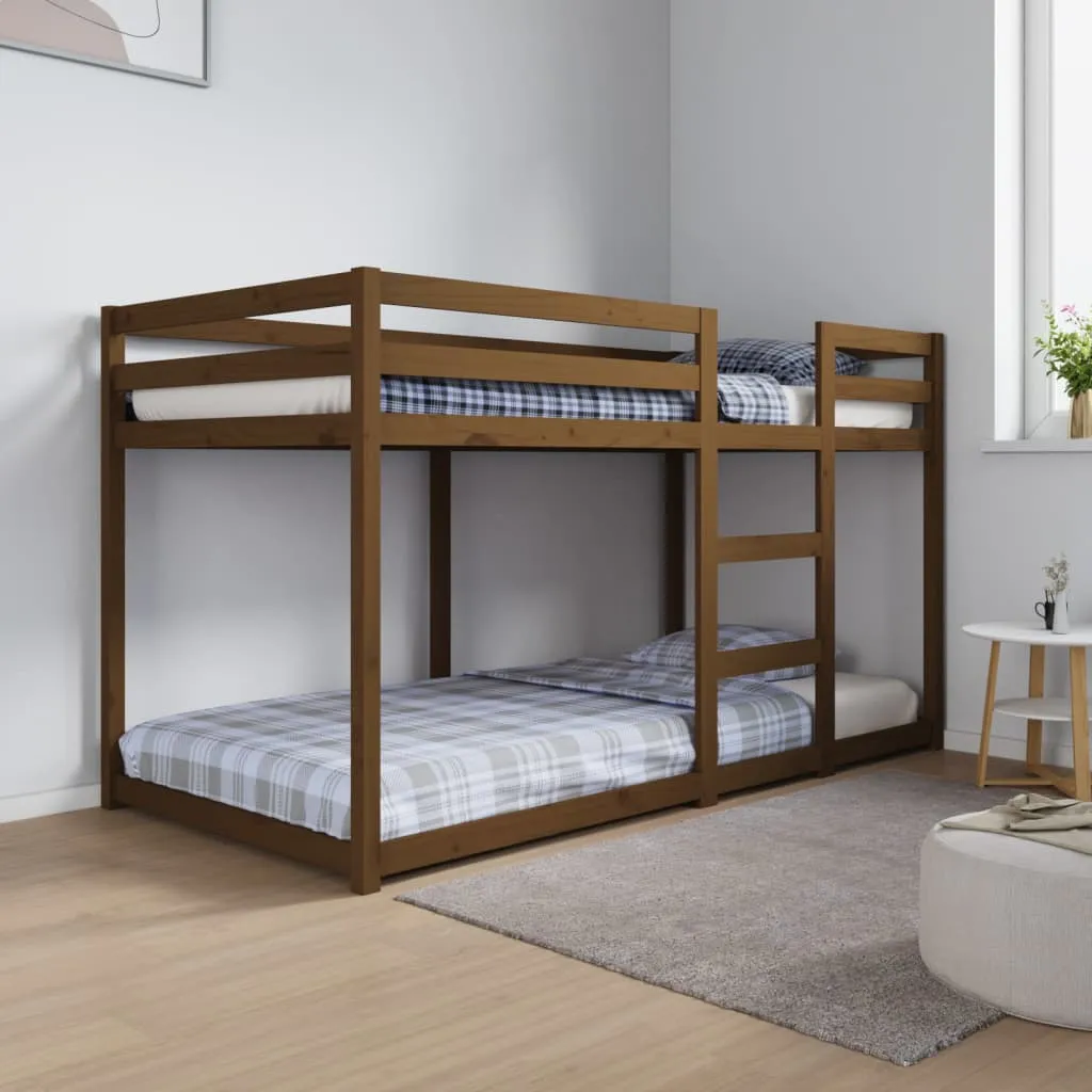 vidaXL Letto a Castello Miele 90x190 cm in Legno Massello di Pino