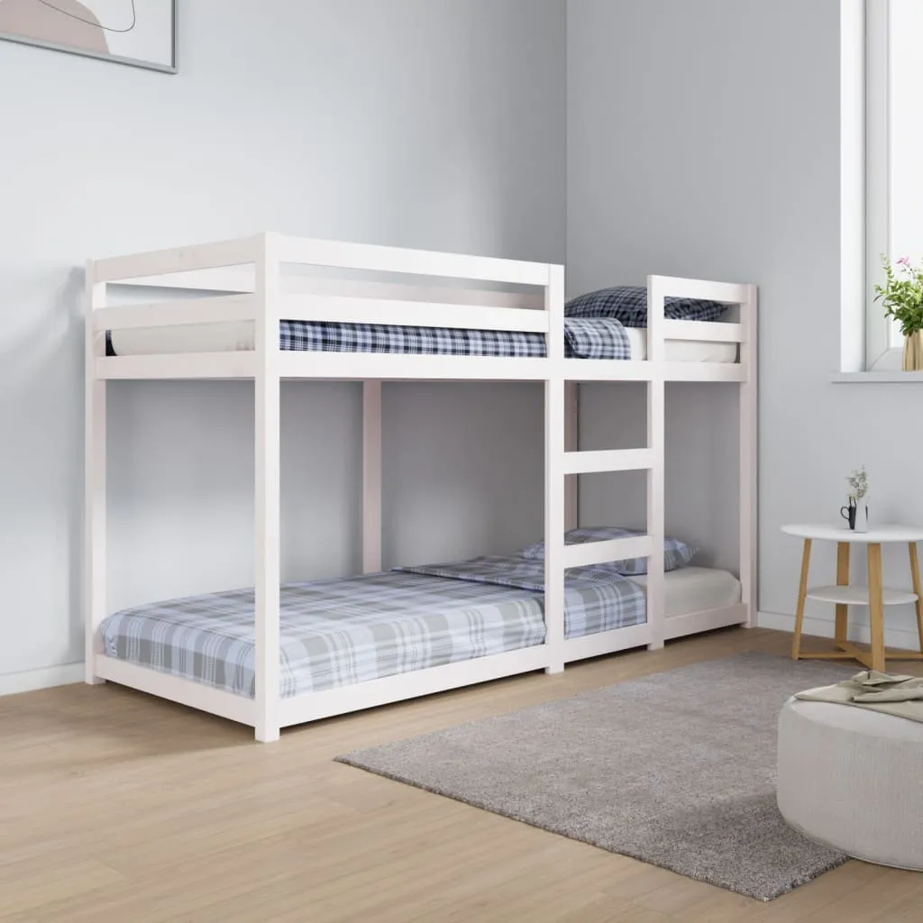 vidaXL Letto a Castello Bianco 75x190 cm in Legno Massello di Pino