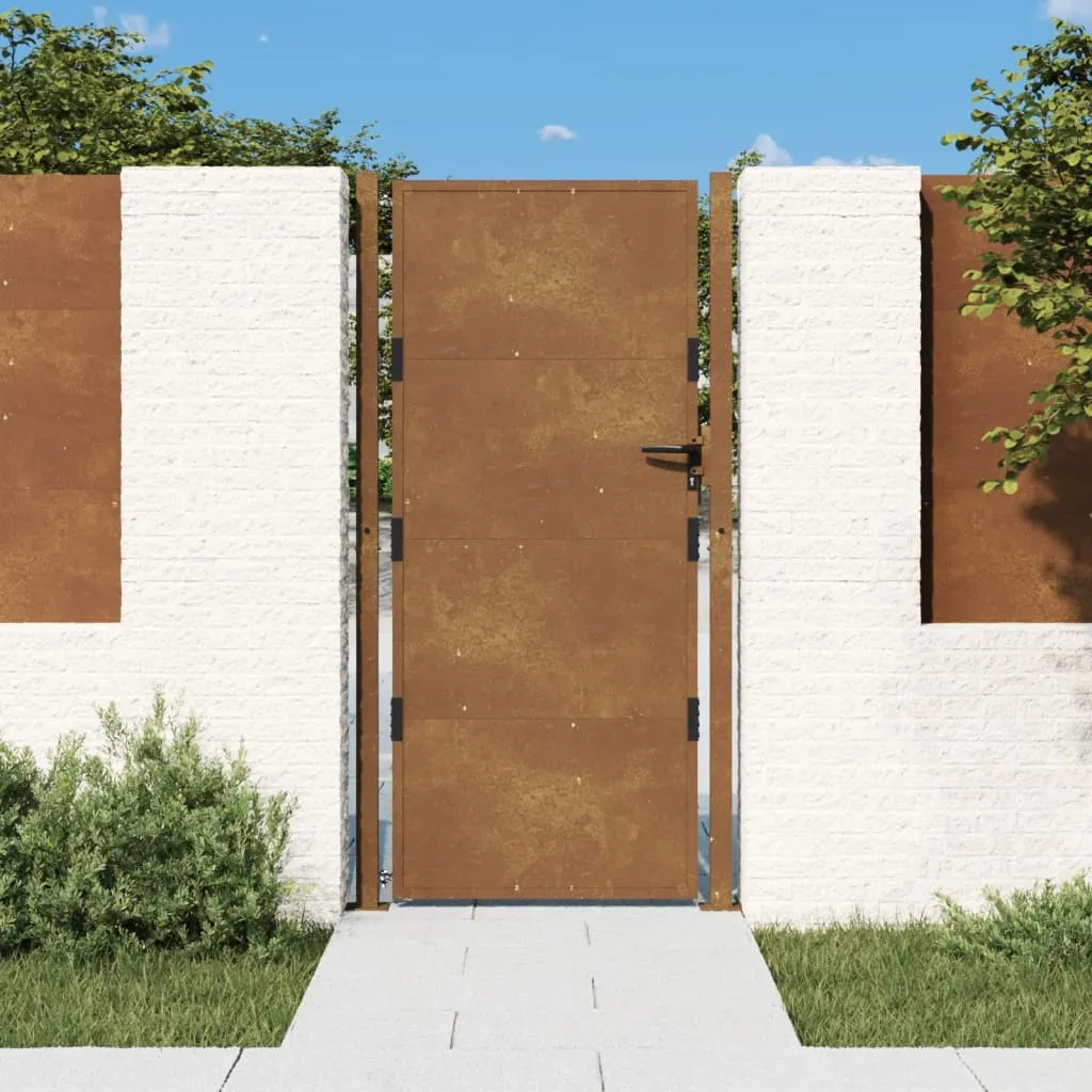 vidaXL Cancello da Giardino 105x180 cm in Acciaio Corten