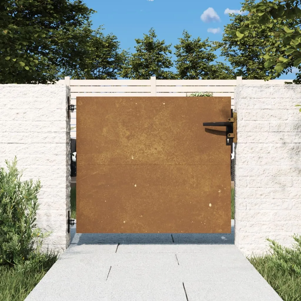 vidaXL Cancello da Giardino 85x75 cm in Acciaio Corten