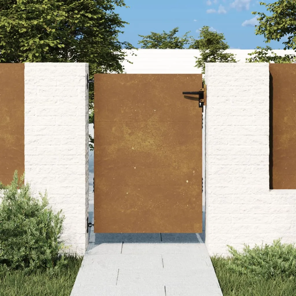 vidaXL Cancello da Giardino 85x125 cm in Acciaio Corten