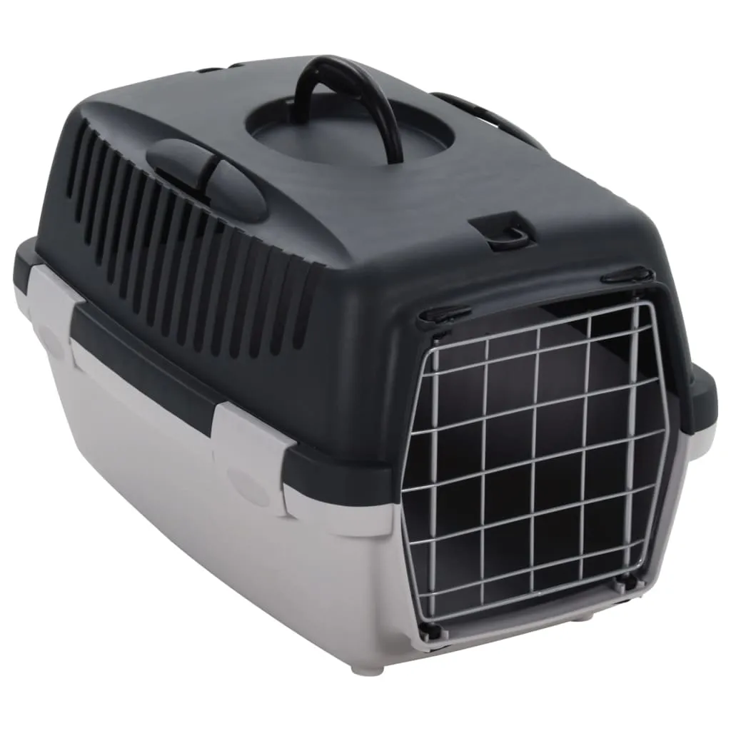 vidaXL Trasportino per Animali Domestici Grigio e Nero 48x32x31 cm PP