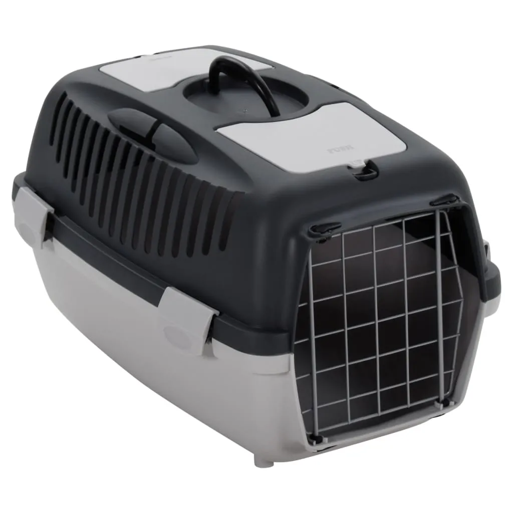 vidaXL Trasportino per Animali Domestici Grigio e Nero 55x36x35 cm PP