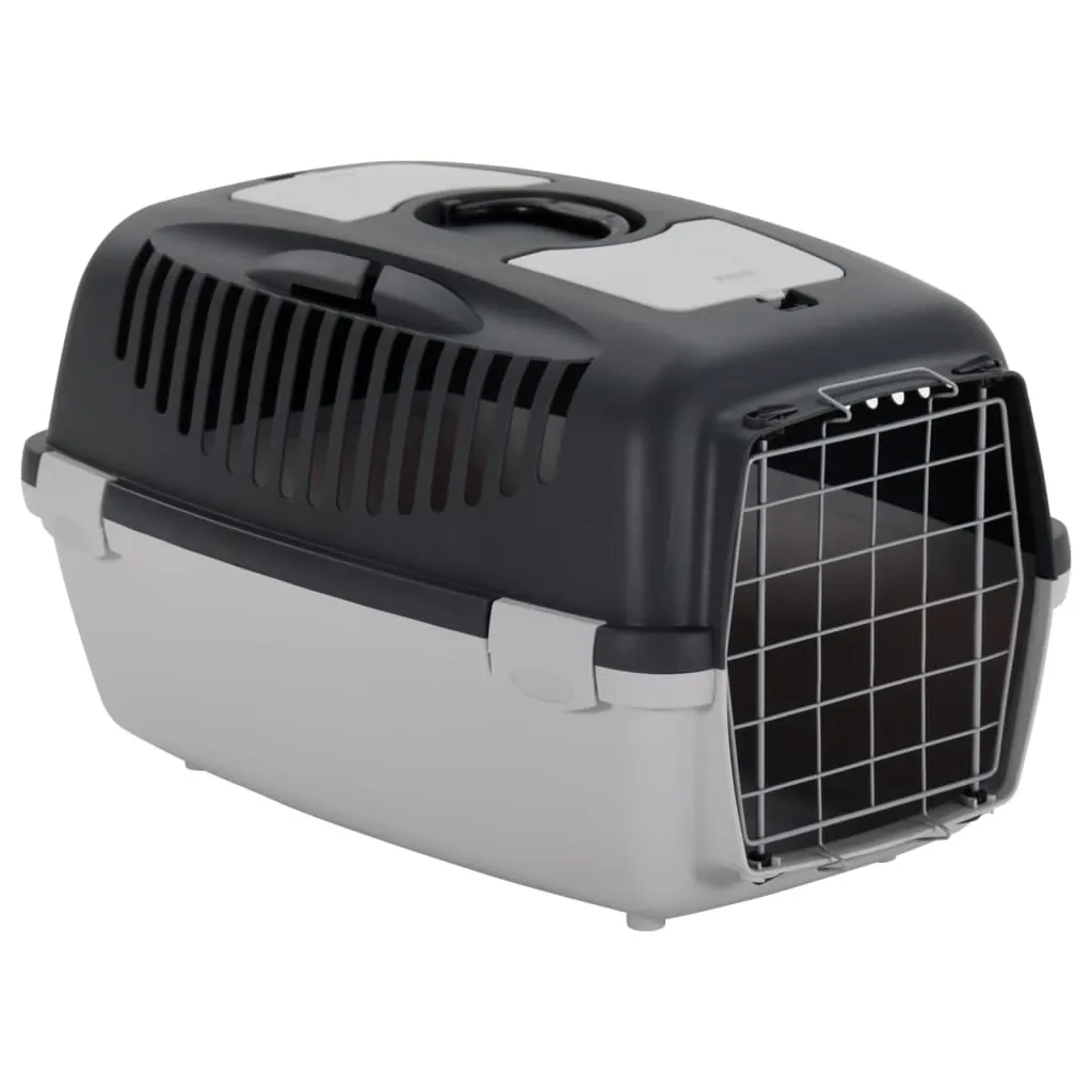 vidaXL Trasportino per Animali Domestici Grigio e Nero 61x40x38 cm PP