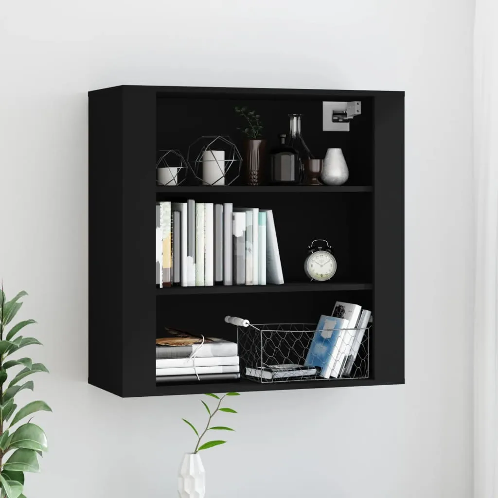 vidaXL Mobile a Parete Nero 80x33x80 cm in Legno Multistrato