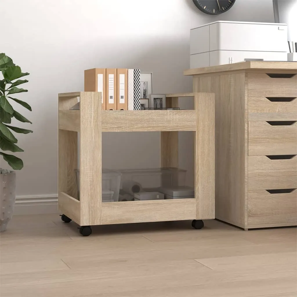 vidaXL Carrello Scrivania rovere sonoma 60x45x60 cm Legno Multistrato