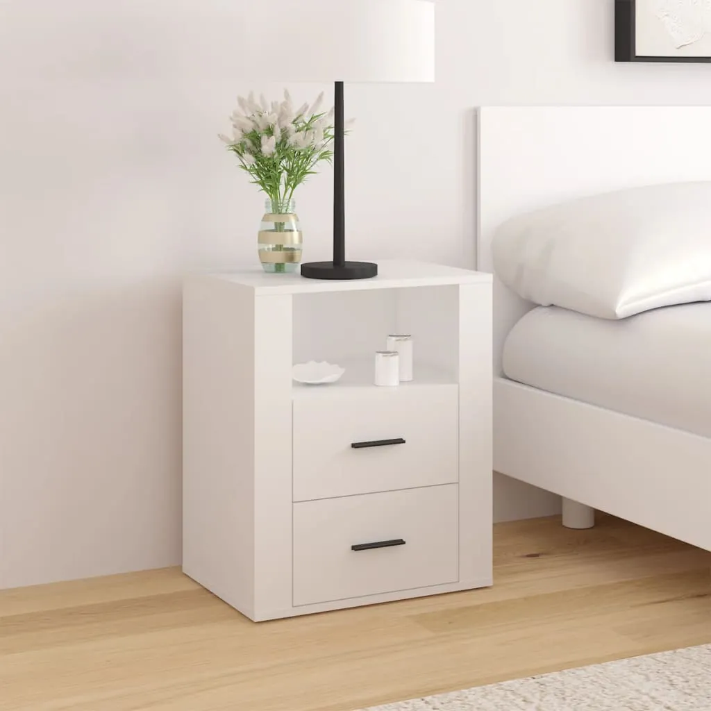 vidaXL Comodino Bianco 50x36x60 cm in Legno Ingegnerizzato