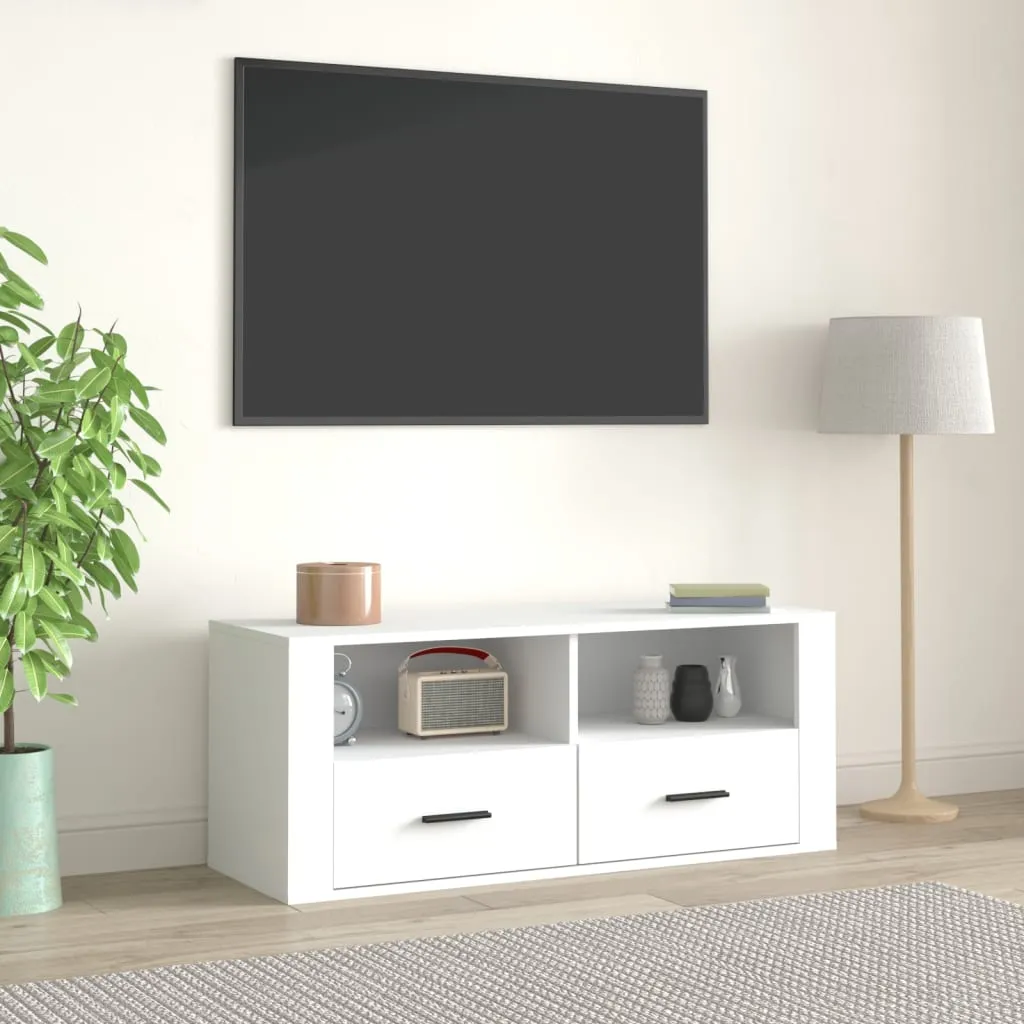 vidaXL Mobile Porta TV Bianco 100x35x40 cm in Legno Multistrato