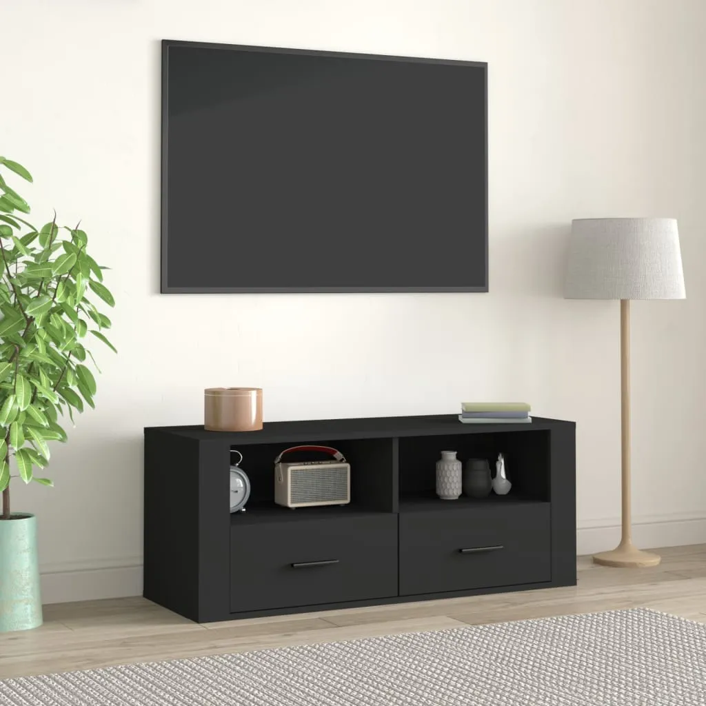 vidaXL Mobile Porta TV Nero 100x35x40 cm in Legno Multistrato