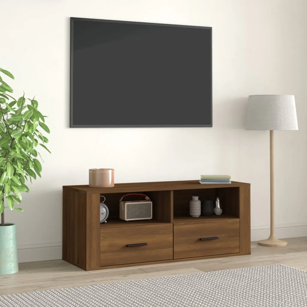 vidaXL Mobile TV Rovere Marrone 100x35x40 cm in Legno Multistrato