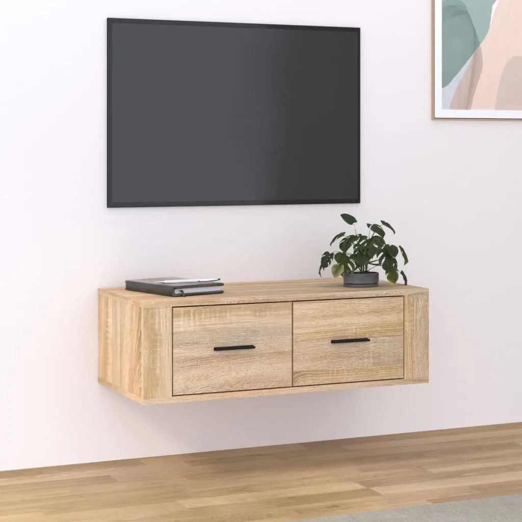 vidaXL Mobile TV Pensile Rovere Sonoma 80x36x25 cm Legno Multistrato