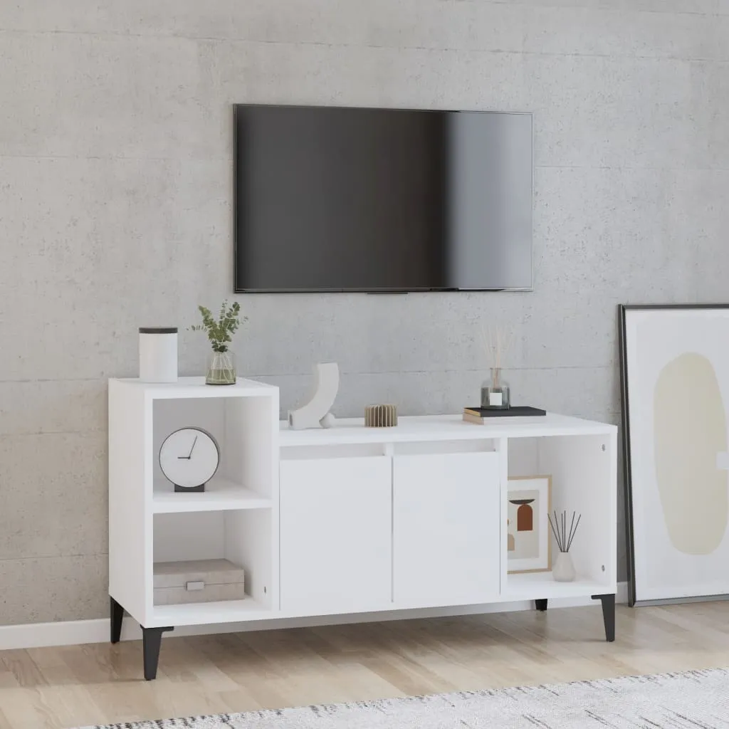 vidaXL Mobile Porta TV Bianco 100x35x55 cm in Legno Multistrato