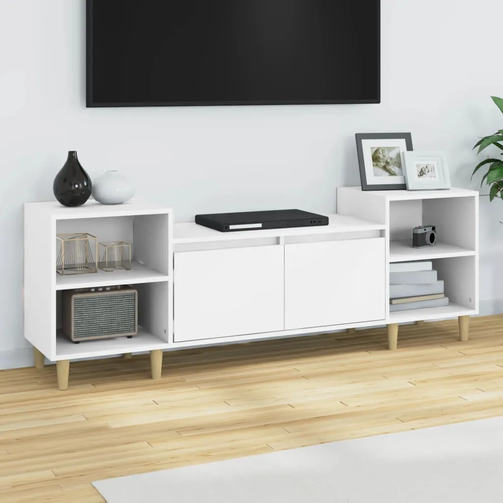 vidaXL Mobile Porta TV Bianco 160x35x55 cm in Legno Multistrato