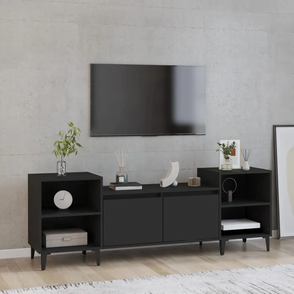 vidaXL Mobile Porta TV Nero 160x35x55 cm in Legno Multistrato