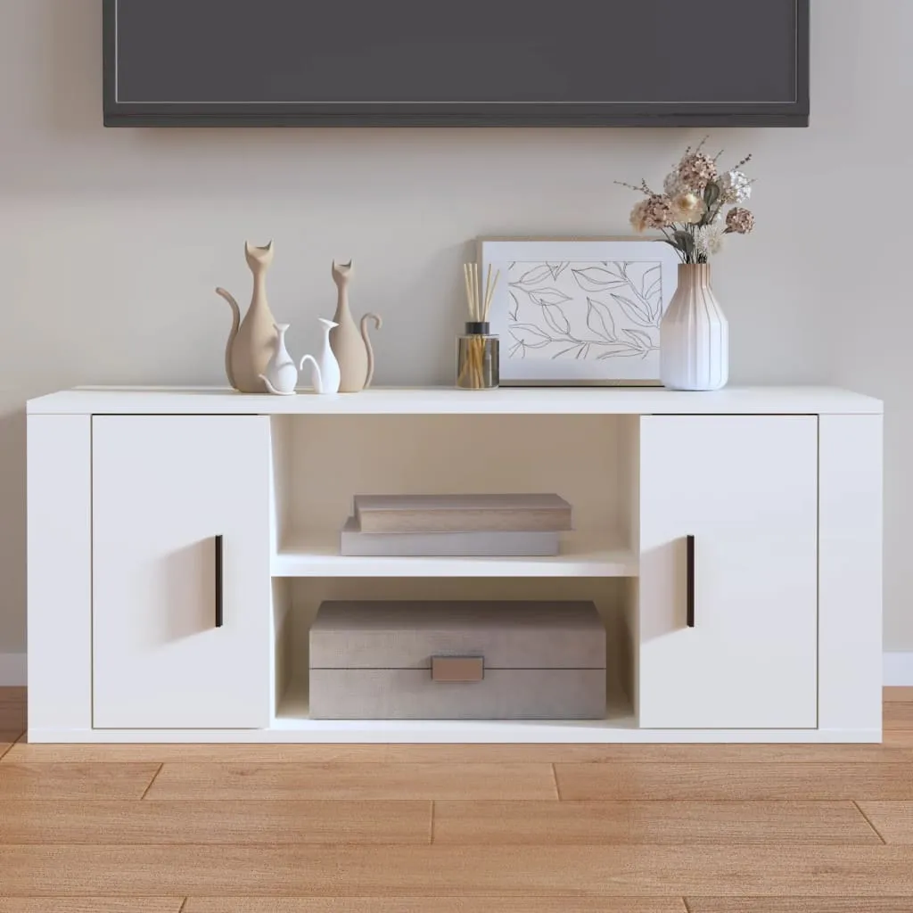 vidaXL Mobile Porta TV Bianco 100x35x40 cm in Legno Multistrato