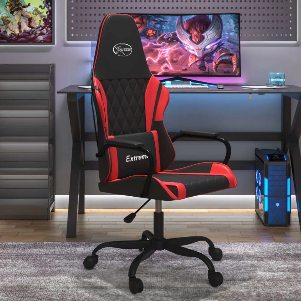 vidaXL Sedia da Gaming Nera e Rossa in Similpelle