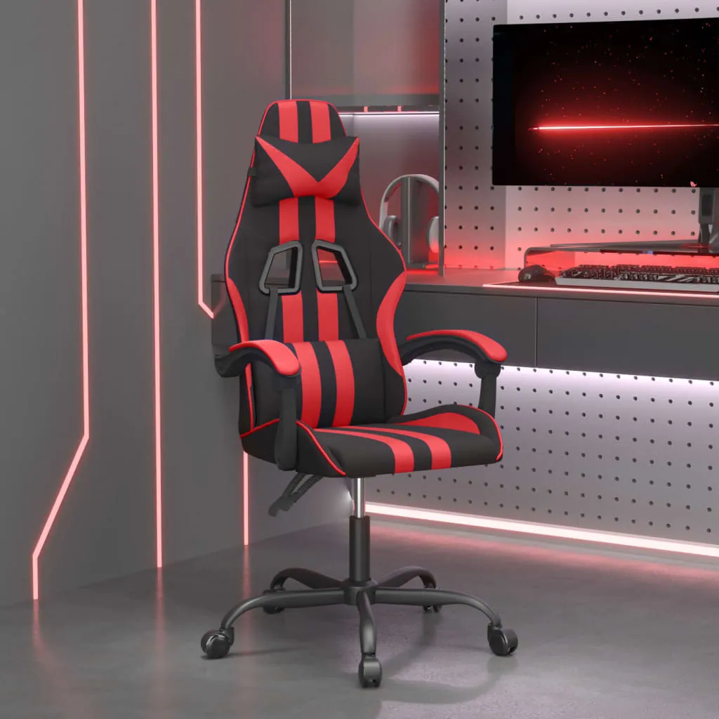 vidaXL Sedia da Gaming Nera e Rossa in Similpelle