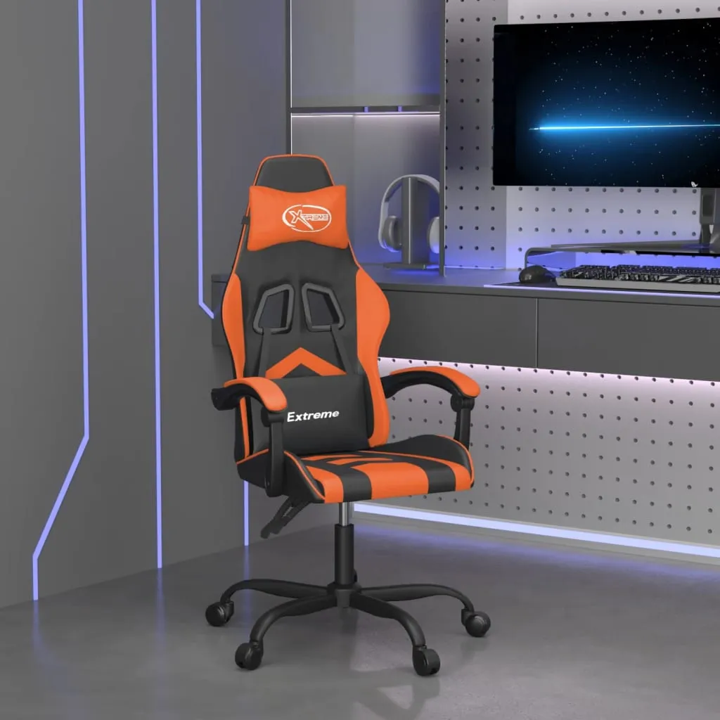 vidaXL Sedia da Gaming Nero e Arancione in Similpelle